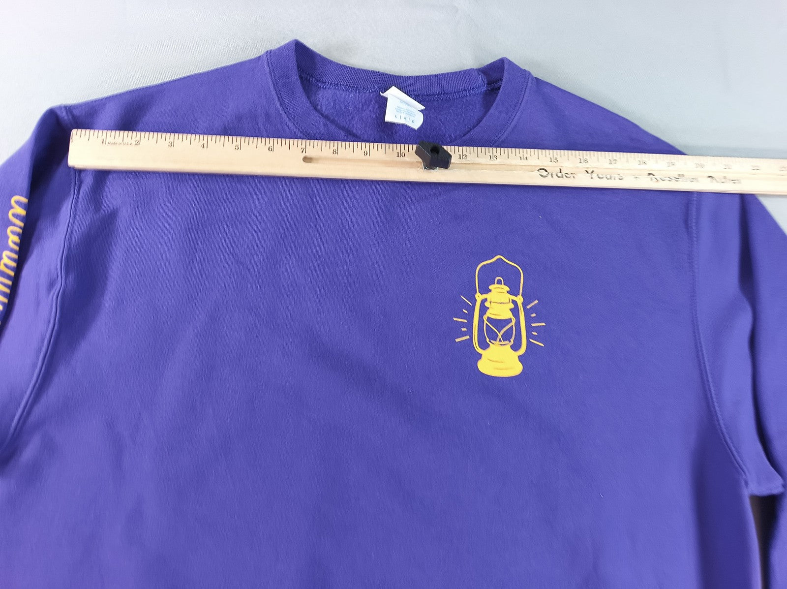 Port Company Lantern Graphic Sweatshirt L Purple Cotton Polyester Crewneck Long
