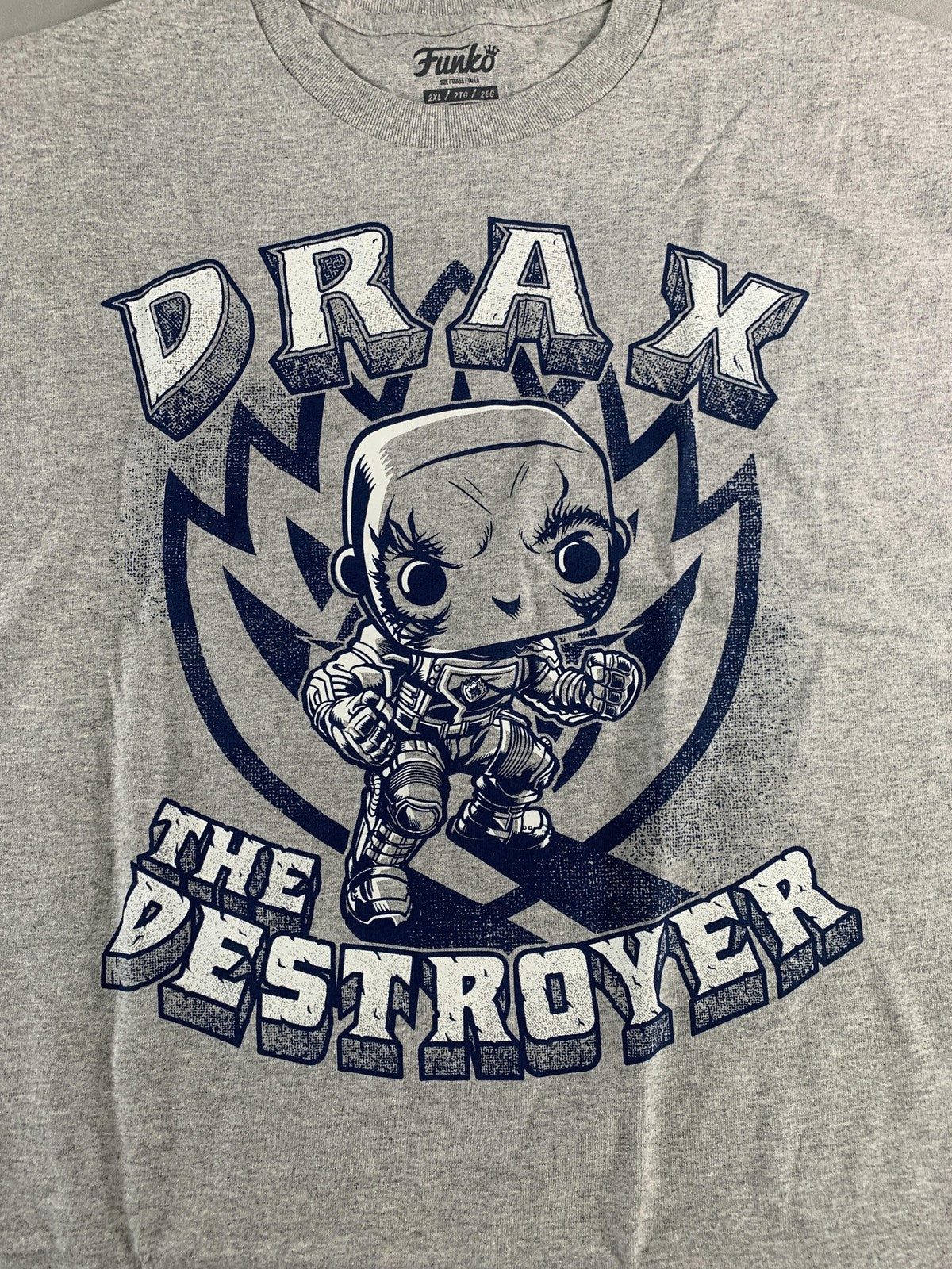 Marvel Drax The Destroyer Shirt Mens 2XL Gray Funko Guardians of the Galaxy Blue
