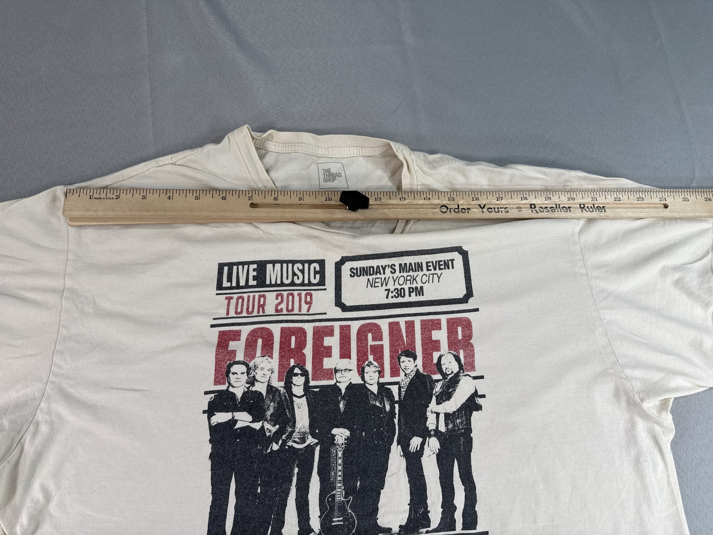 The Thread Shop Foreigner Band Tour Graphic Tee 2X White 100% Cotton Rock