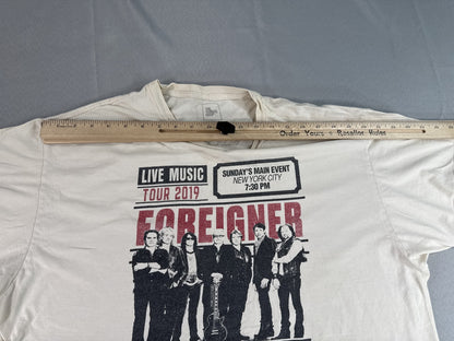 The Thread Shop Foreigner Band Tour Graphic Tee 2X White 100% Cotton Rock