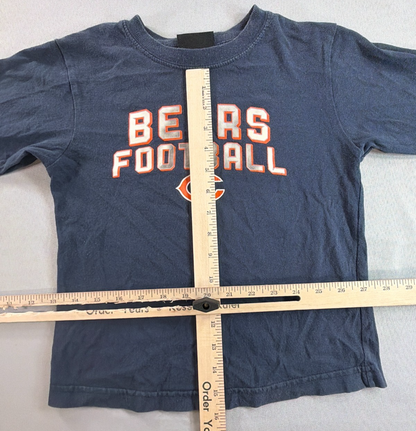 Reebok Chicago Bears Boys M 5/6 Navy Blue Long Sleeve NFL Football Logo T Shirt