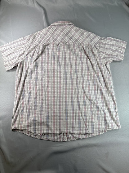 SEAN JOHN Plaid Short Sleeve Button Up Shirt Mens 4XB Multicolored 100% Cotton