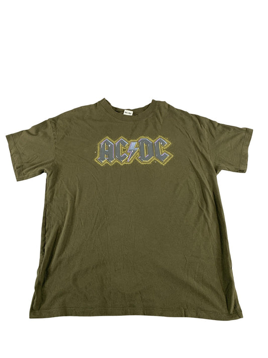 ACDC Shirt Mens Medium Olive Green American Eagle Band Tee Rock Music Graphic