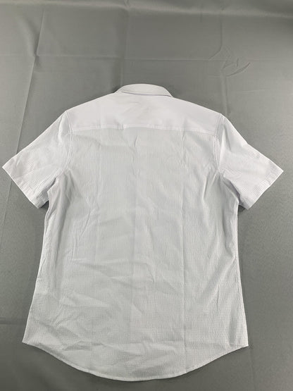 Calvin Klein Shirt Mens Extra Small White Classic Fit Short Sleeve Button Up 100
