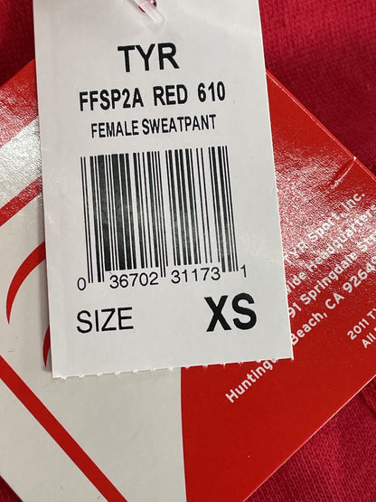 TYR Sweatpants Womens XS Red FFSP2A Red Line Drawstring Lounge Pockets Logo