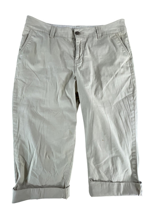 Sonoma Capri Pants Womens 14 Beige Stretch Cropped Chino Casual Original Light