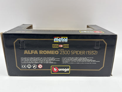 Bburago Alfa Romeo 1:18 Diecast Toy Vehicle Yellow Vintage Limited Edition