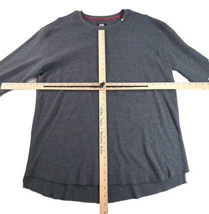 Ecko Unltd Thermal Waffle Knit Long Sleeve Shirt Mens 3XL Gray Red Trim Rhino