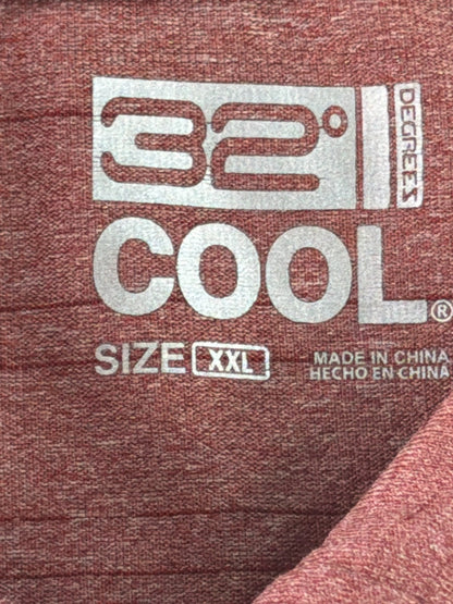 32 Degrees Cool Polo Shirt Mens XXL Red Performance Stretch Golf Casual Tee