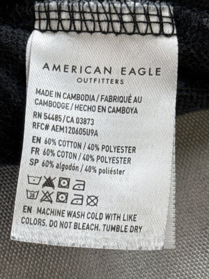 American Eagle Camo Sweatshirt LT Black/Gray Cotton Pullover Long Sleeve