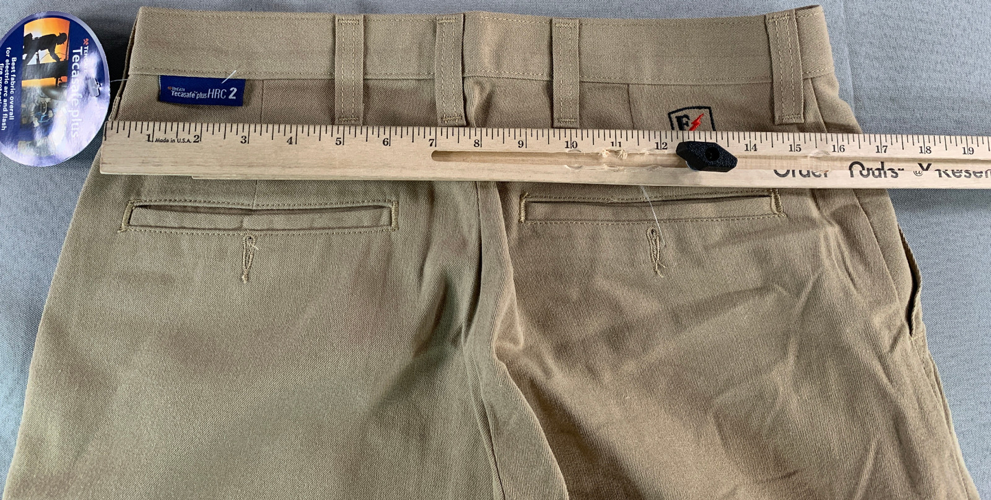 Riverside Tecasafe FR Work Pants 33x33 Beige Flame Resistant Arc Rated HRC2 USA