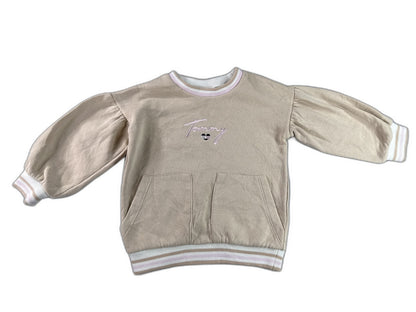 Tommy Hilfiger Heart Graphic Sweatshirt 2T Khaki Cotton Crewneck Long Sleeve Men