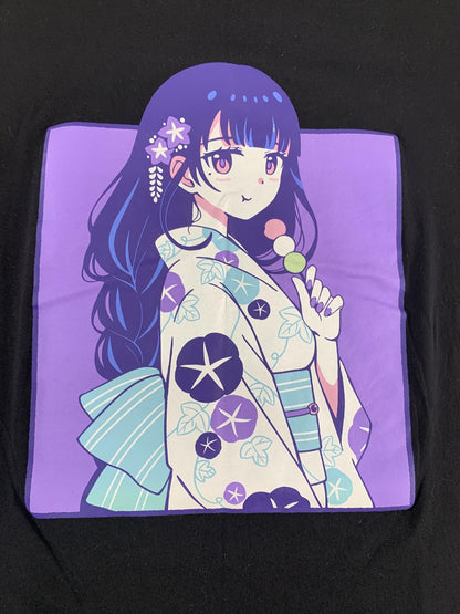 AS Colour Shirt Mens Small Black Anime Girl Kimono Graphic Tee Kawaii Manga