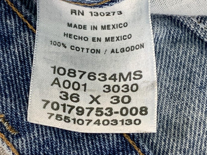 Rustler Jeans Mens 36x30 Blue Denim Straight Leg Five Pocket Zip Fly Medium Wash