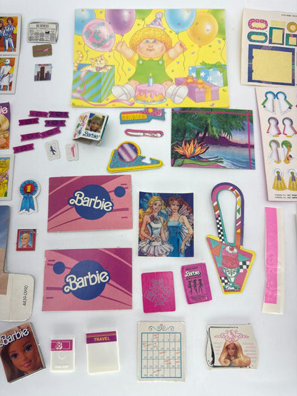 Vintage Barbie 1980s Paper Ephemera Lot Booklets Cards Stickers Inserts Ken 80s