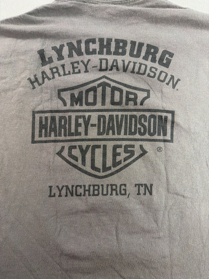 Harley Davidson Mens L Gray Lynchburg TN Dealer Eagle 1903 Bar Shield Logo Tee