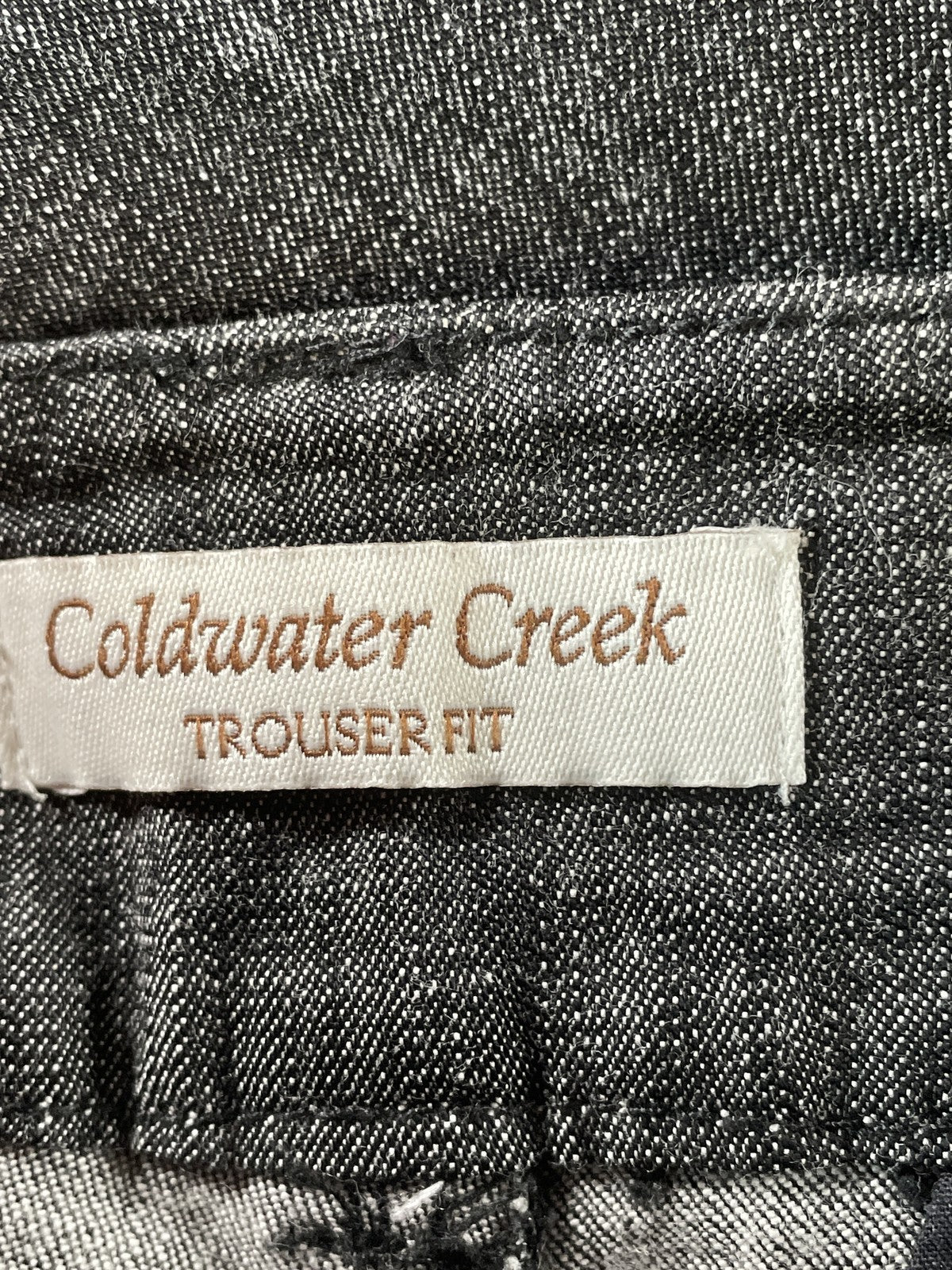 Coldwater Creek Pants Womens Petite 10 Gray Trouser Fit Wide Leg Linen Blend