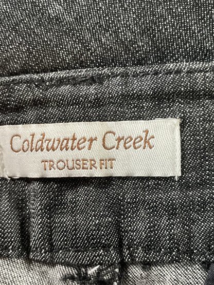 Coldwater Creek Pants Womens Petite 10 Gray Trouser Fit Wide Leg Linen Blend