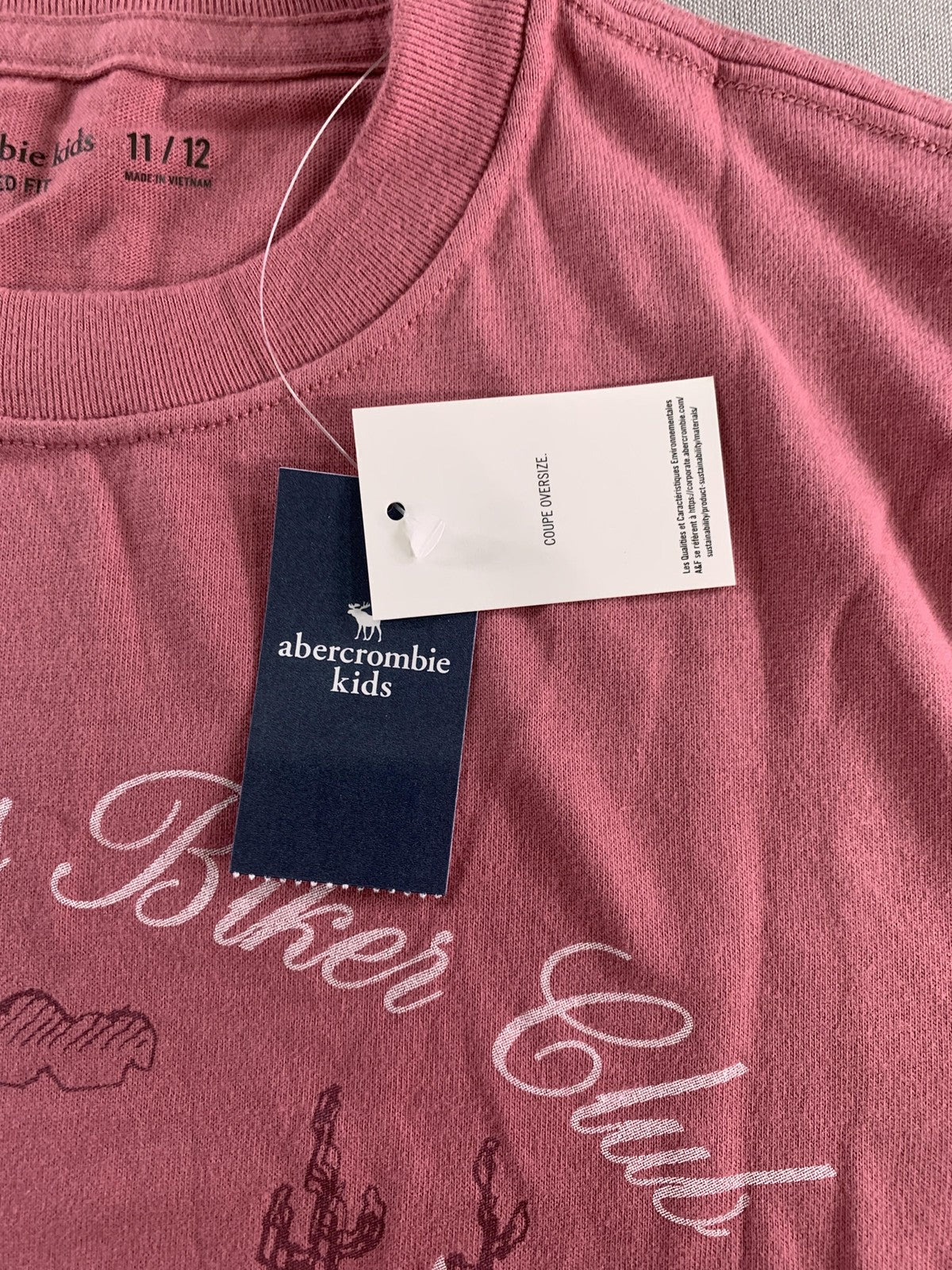 Snoopy Peanuts Shirt Youth 11/12 Pink Abercrombie Kids Biker Graphic Tee code on