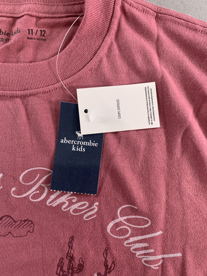 Snoopy Peanuts Shirt Youth 11/12 Pink Abercrombie Kids Biker Graphic Tee code on