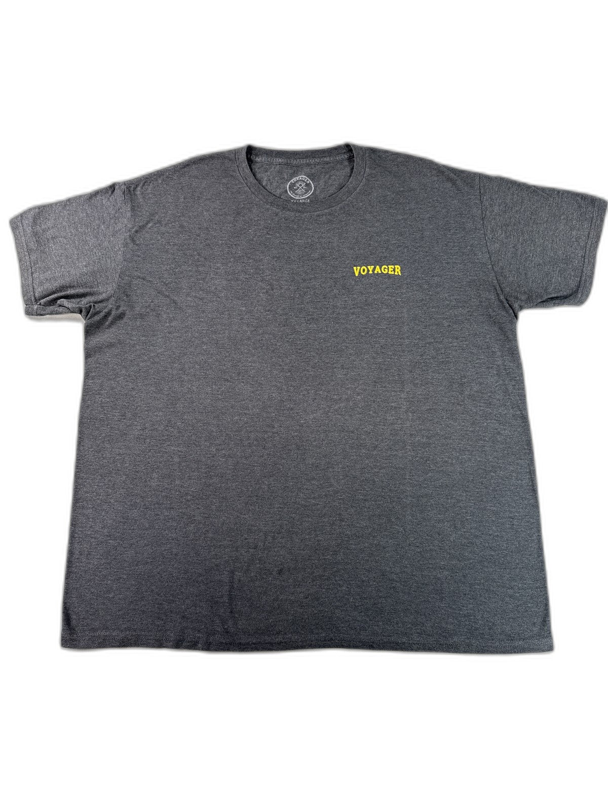 VOYAGER Charcoal Graphic Tee XX LARGE XX Gray Cotton Polyester Crewneck Short