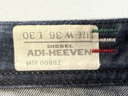 Diesel Straight Leg Jeans W36 L30 Blue 100% Cotton Mid Rise Pocket Button