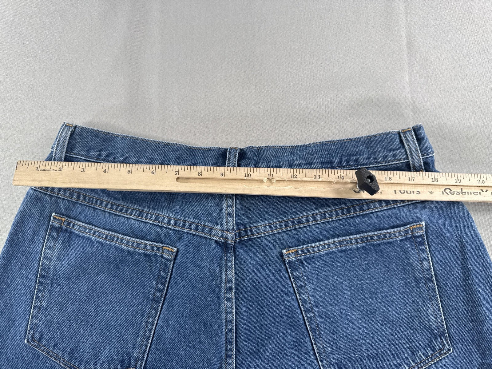 LL Bean Jeans Womens 20 Petite Blue Original Fit Relaxed Straight Denim Pants