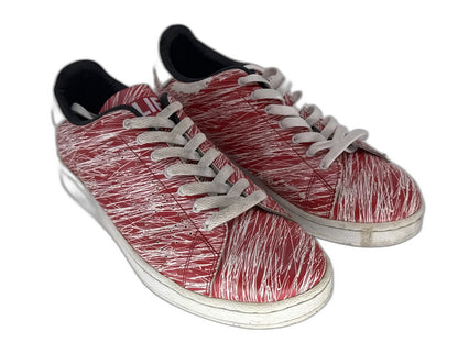 ALIFE SCRIBBLE CUP Sneakers Womens 12 Red Leather Lace Up All Over Print