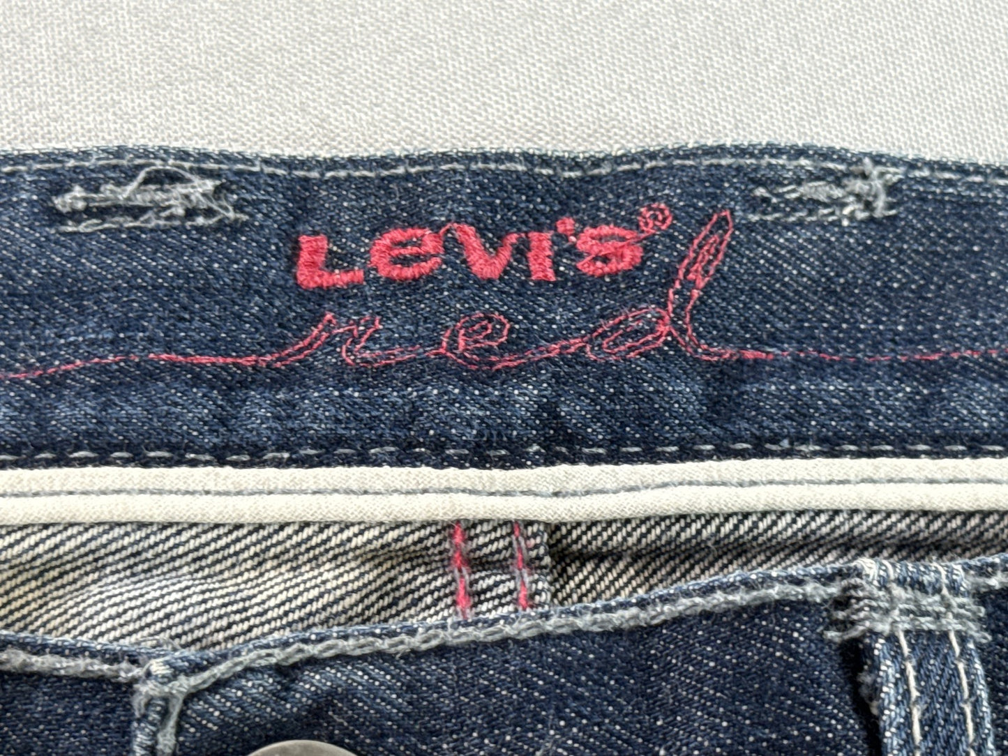 Levi's 501 Straight Fit Jeans W38 L30 Dark Wash 100% Cotton Selvedge Denim