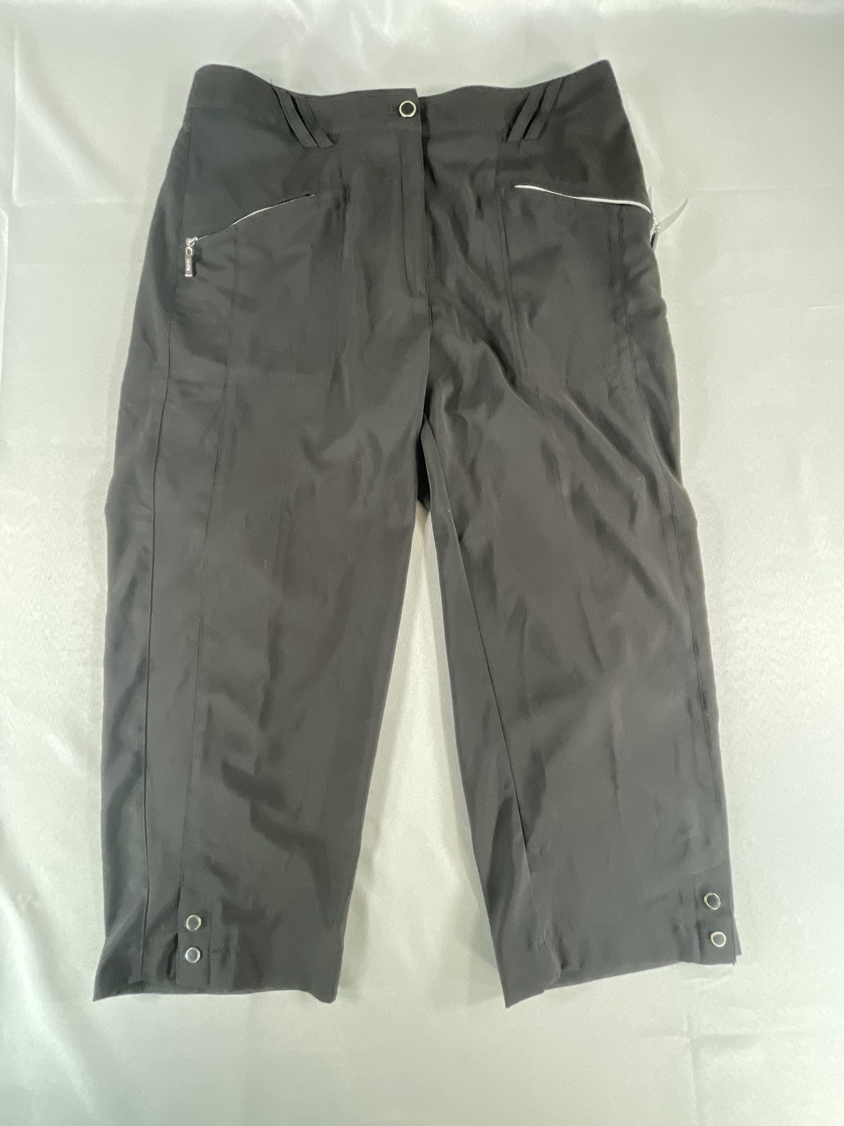 DKNY Golf Pants Womens 10 Stretch Zip Pocket Cropped Tapered Athletic Spandex