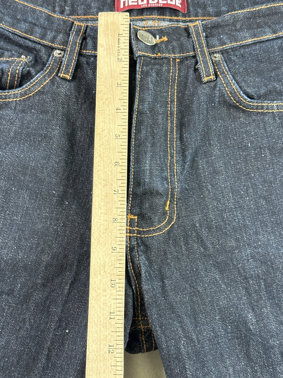 NEO BLUE Dark Wash Jeans Mens 32 Straight Leg Cotton Denim Classic Fit Mid Rise