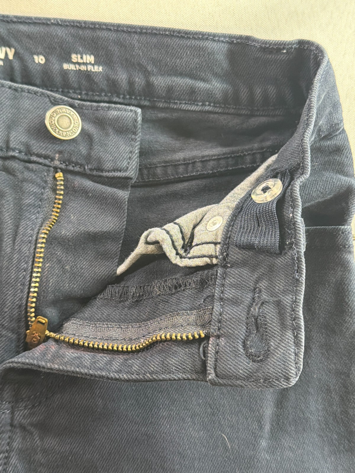 Old Navy Boys 10 Slim 360 Stretch Built-In Flex Jeans Navy Blue School Pants