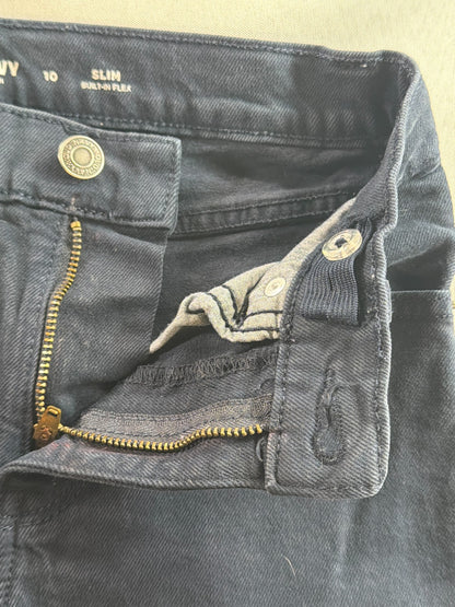 Old Navy Boys 10 Slim 360 Stretch Built-In Flex Jeans Navy Blue School Pants