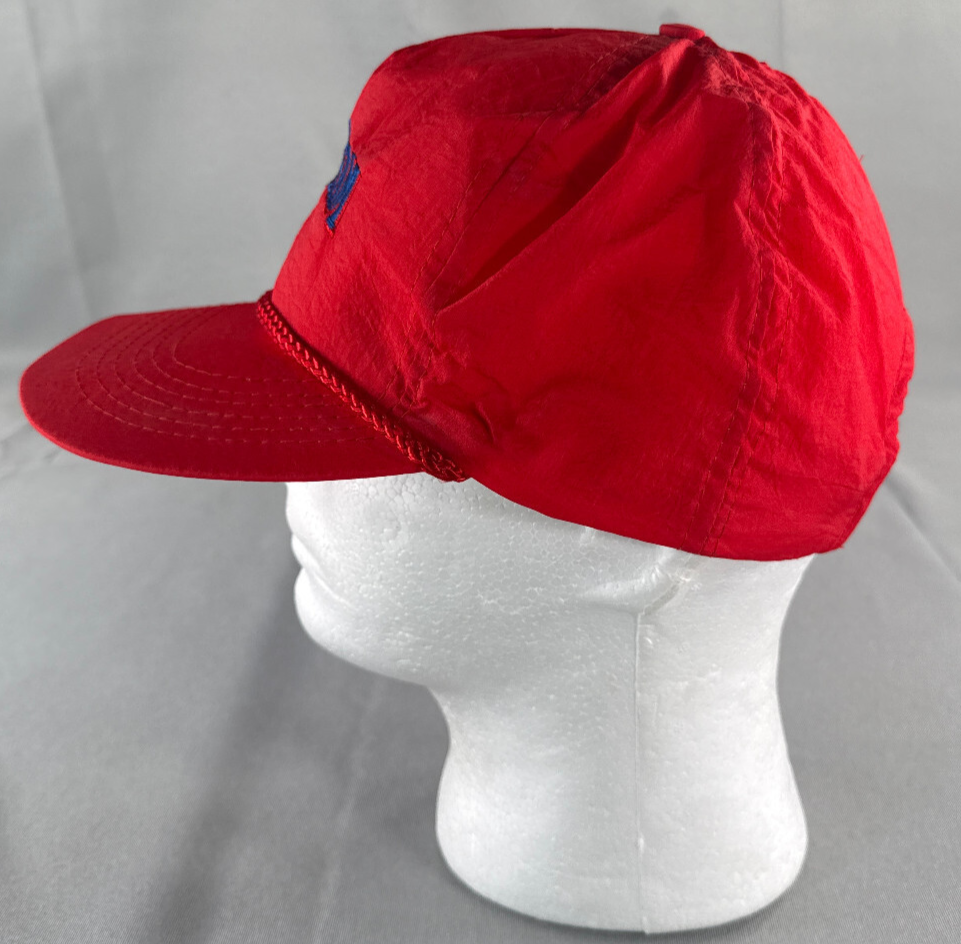 Jim Beam 1990s Red Rope Front Snapback Hat Vintage Embroidered Trucker Cap NWT