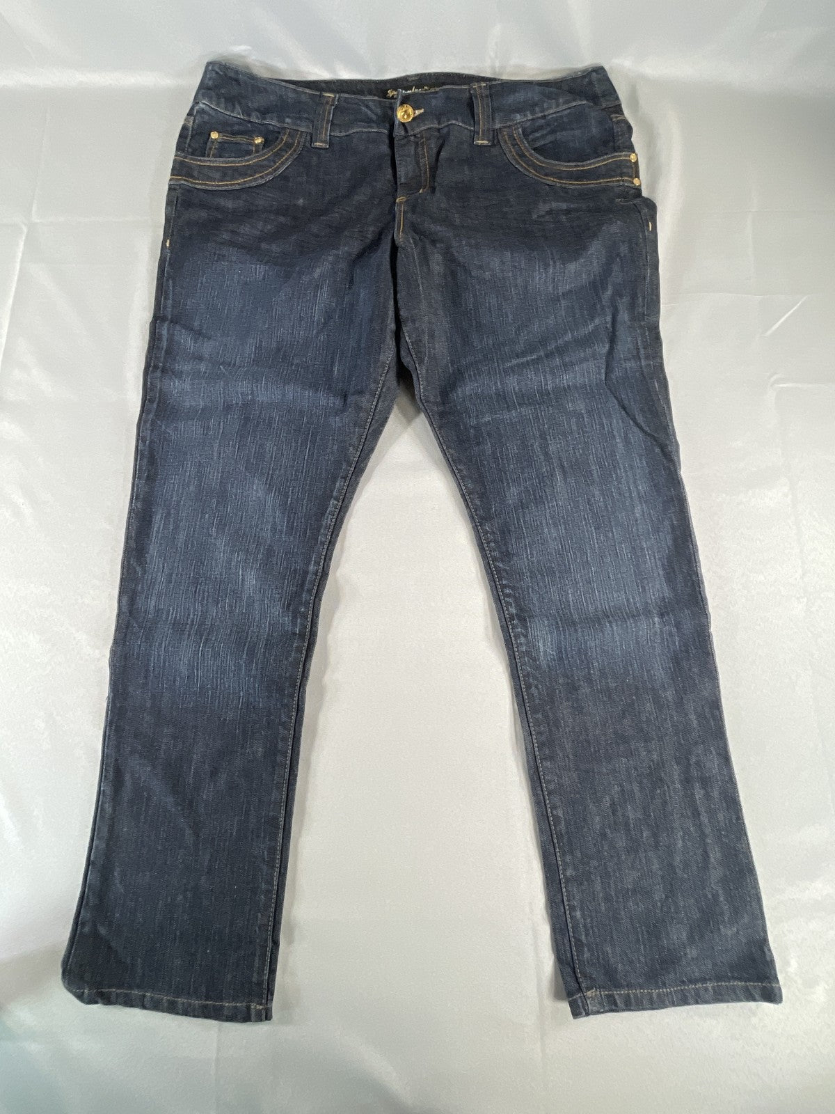 Freestyle Revolution Jeans Womens 20 Dark Wash Stretch Denim Bowie Sand Straight