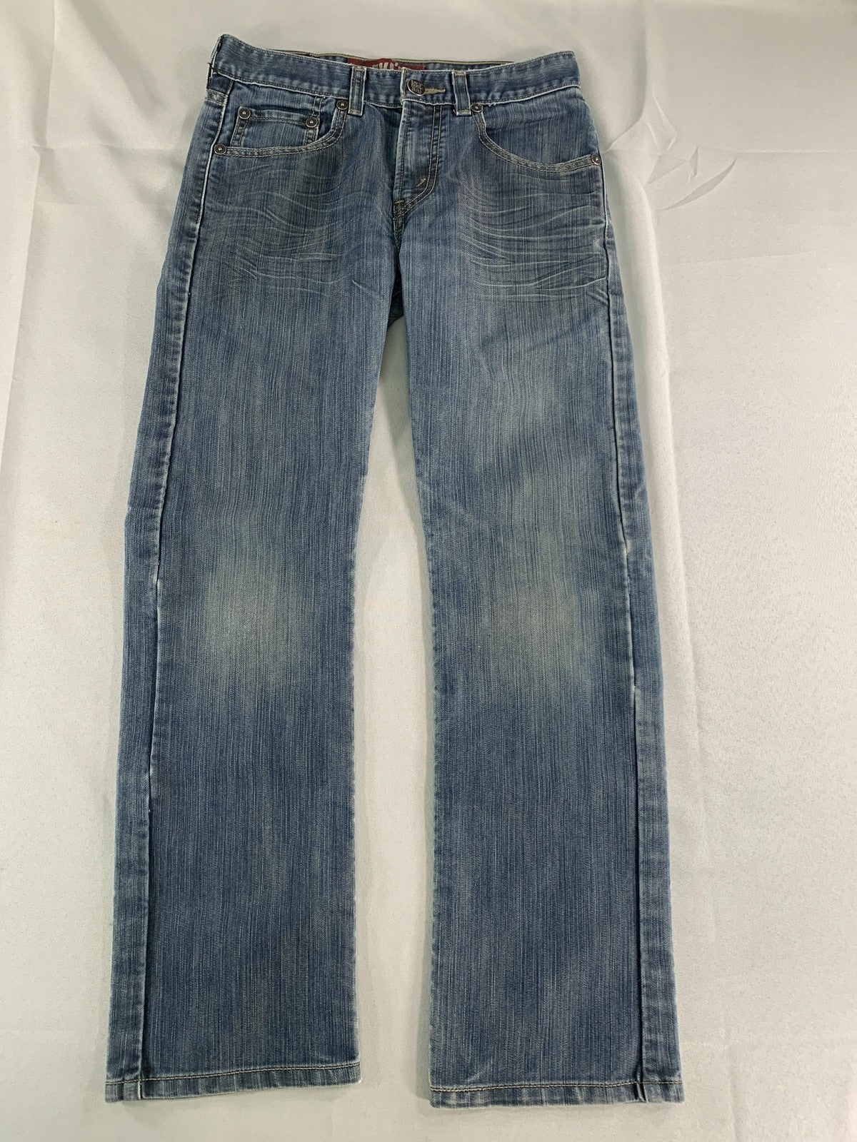 Levis 514 Jeans Mens 26x29.5 Blue Slim Straight Red Tab Denim Mid Rise Classic