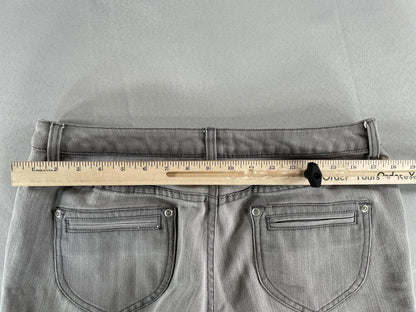 Chicos Platinum Jeans Womens 2 Gray Cropped Denim Stretch Capri Pants Classic 66