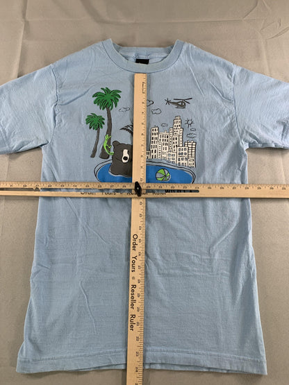 Hanes Shirt Mens Small Blue Wild LA Bear Skyline Graphic T-Shirt Tee California