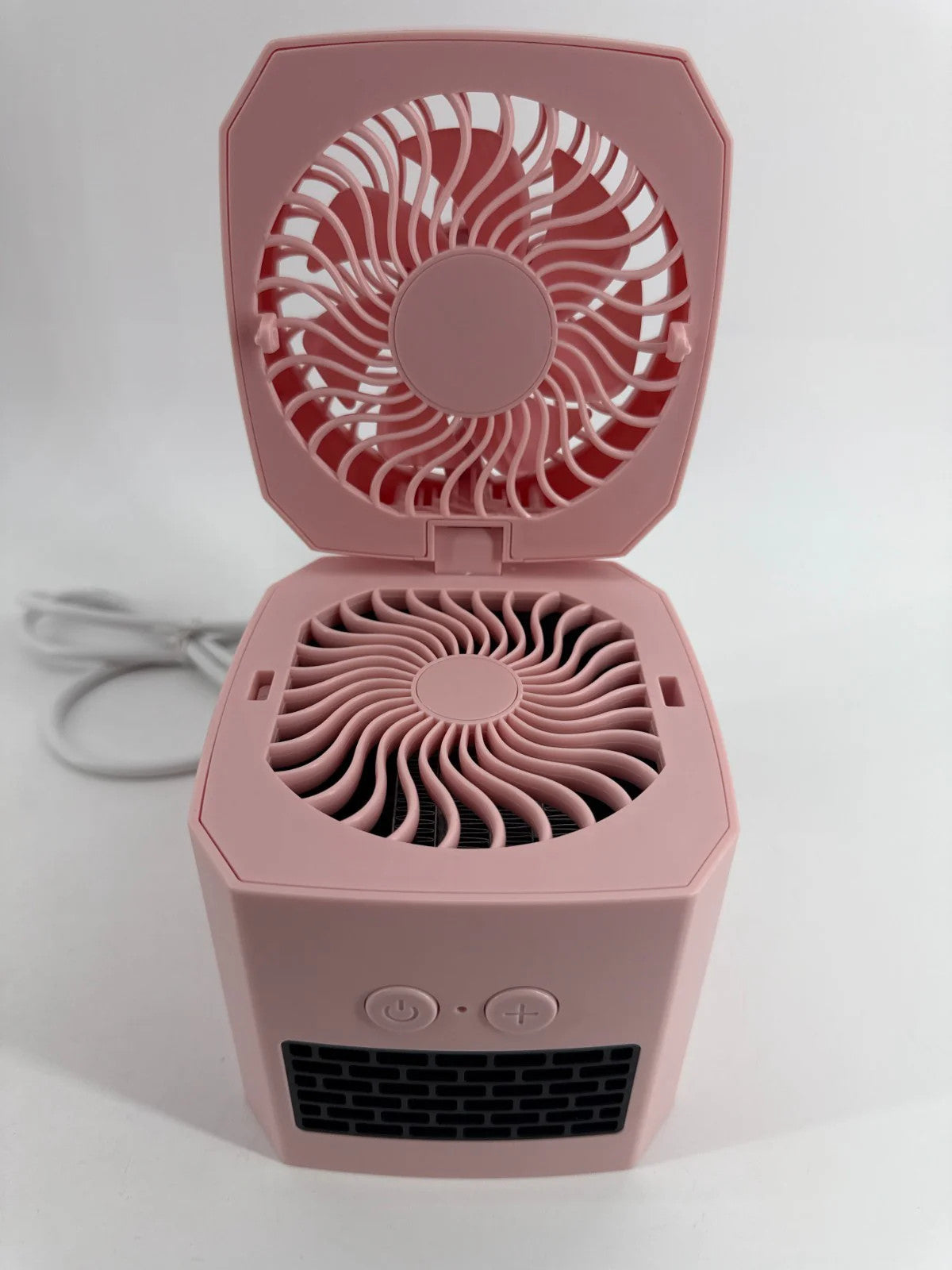 Mini Electric Heater Fan SGN-2203 Pink 2-in-1 Portable Quiet Desk Warmer Cooler