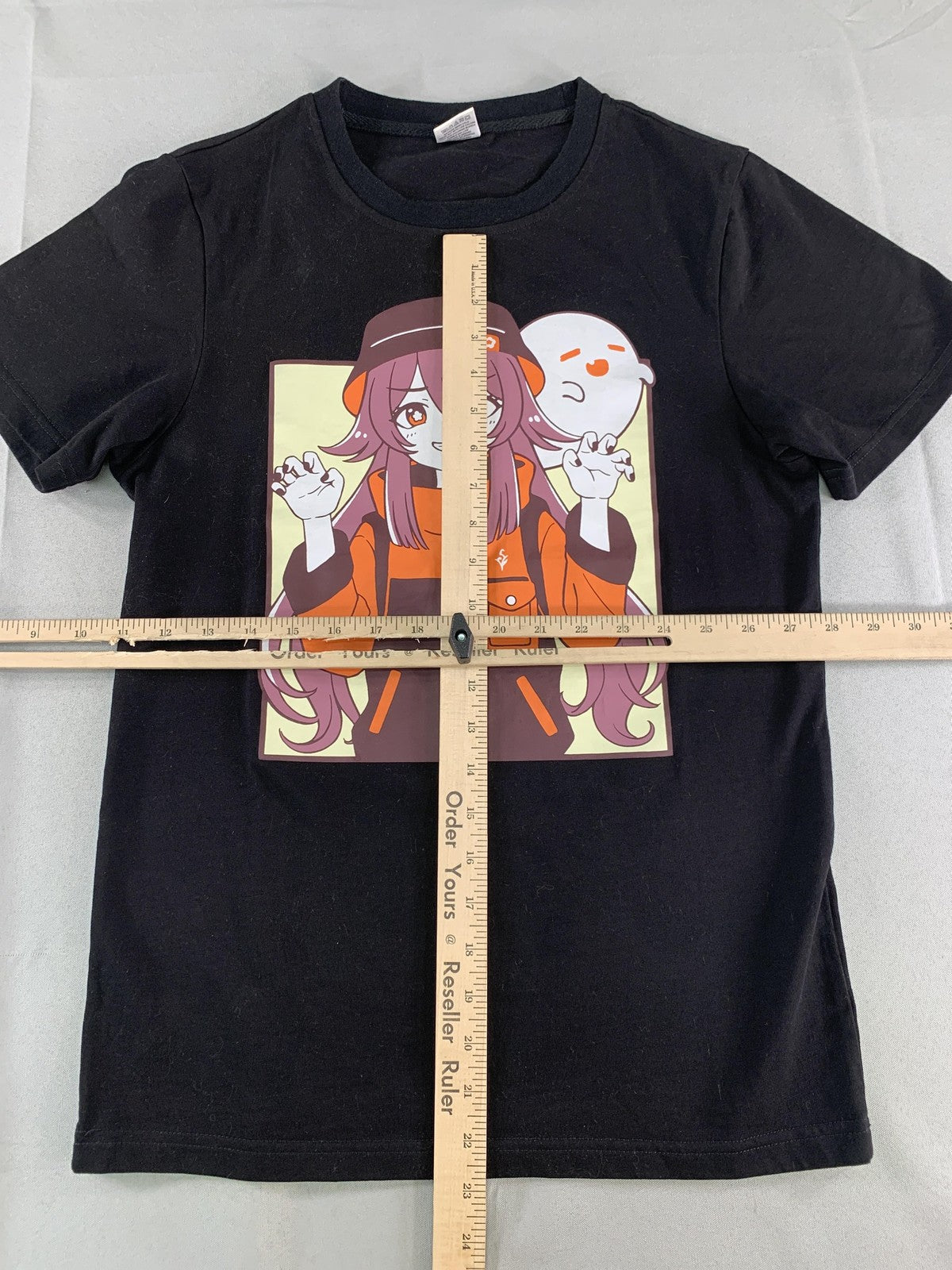 Suugr Studio Shirt Mens Small Black Anime Girl Ghost Halloween Graphic Tee Top