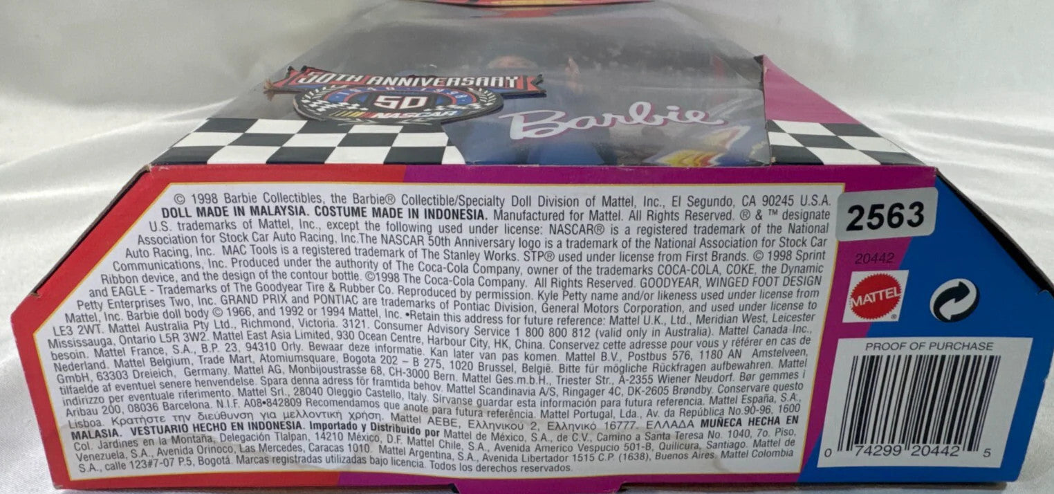 1998 Barbie NASCAR 50th Anniversary Collector Edition Doll Mattel Racing NIB