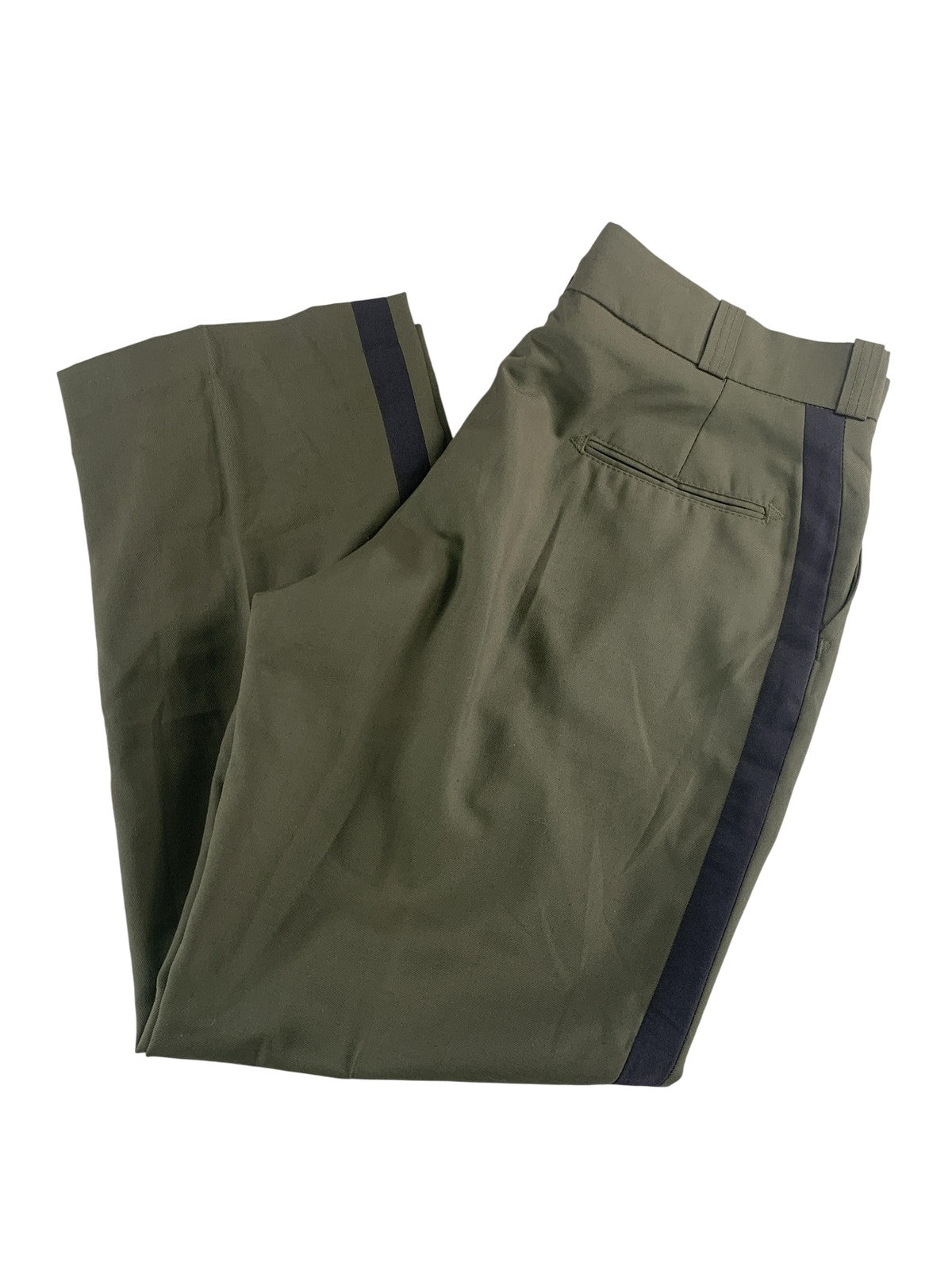 Southeastern Pants Mens 18 Olive Green Wool Blend Stripe Dress Uniform Made USA