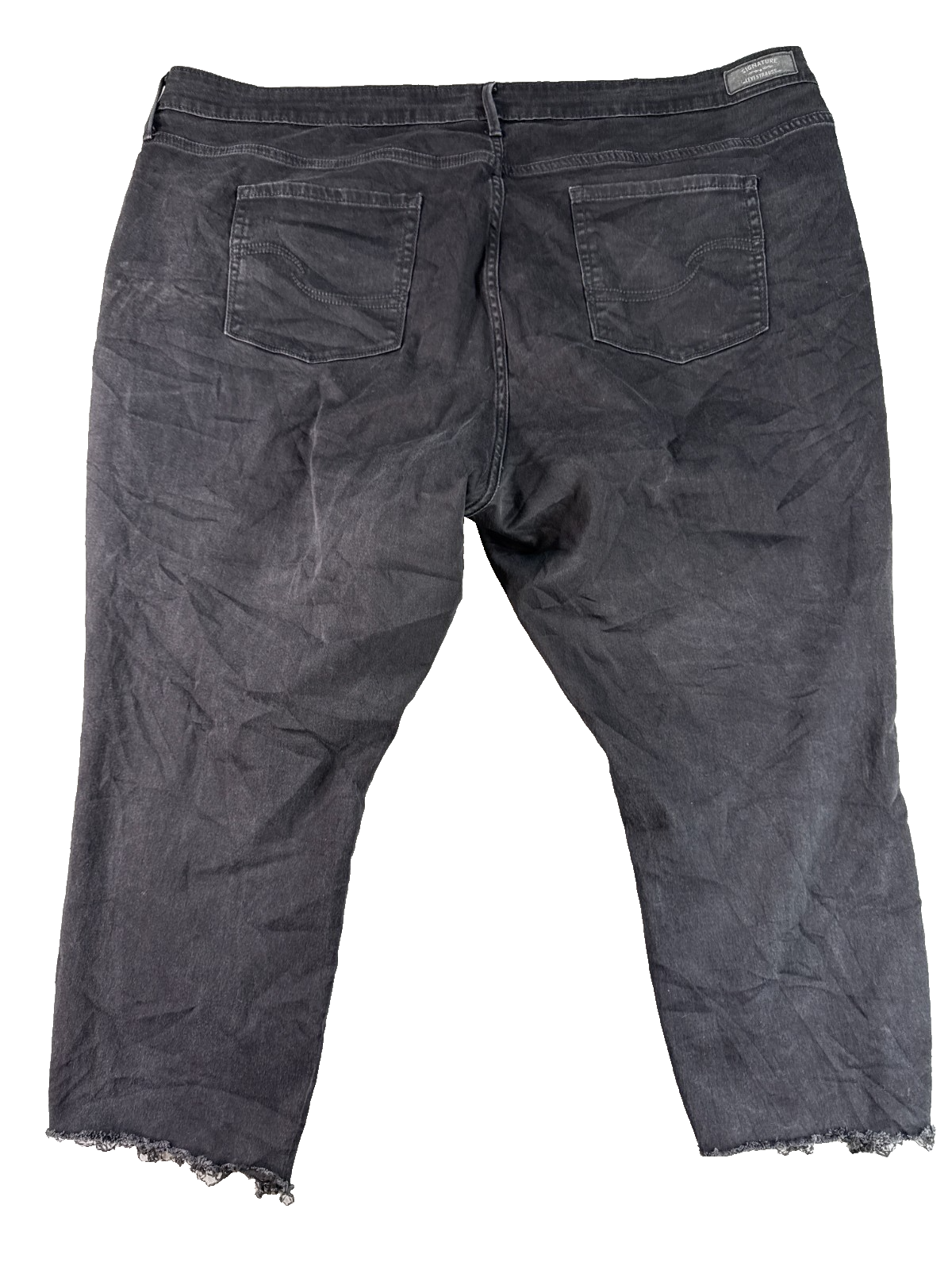 Signature by Levi Strauss Modern Skinny Capri Jeans Womens Plus Black Raw Hem