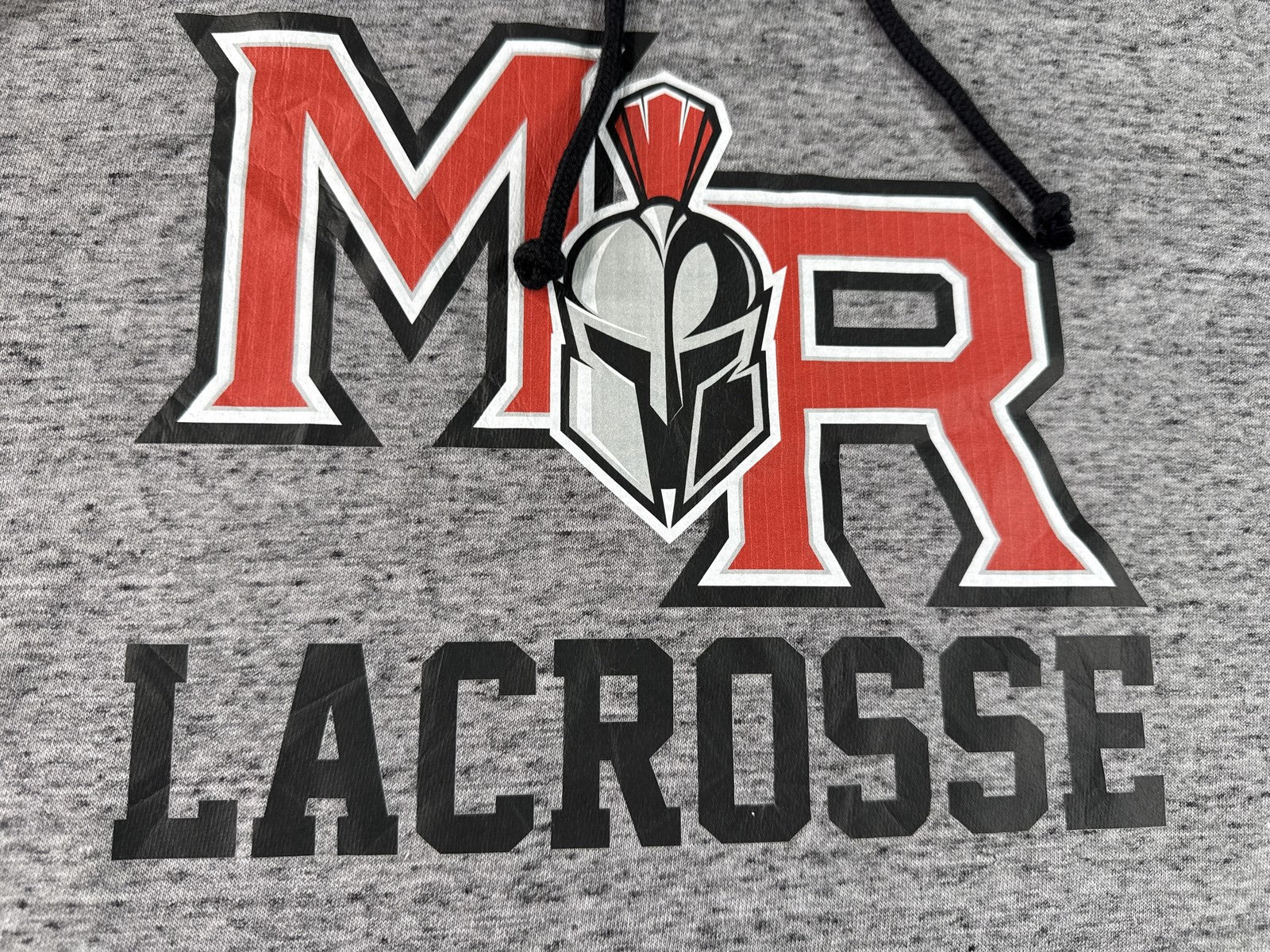 Under Armour MR Sports Hoodie LG Gray Cotton Blend Graphic Hooded Short Red
