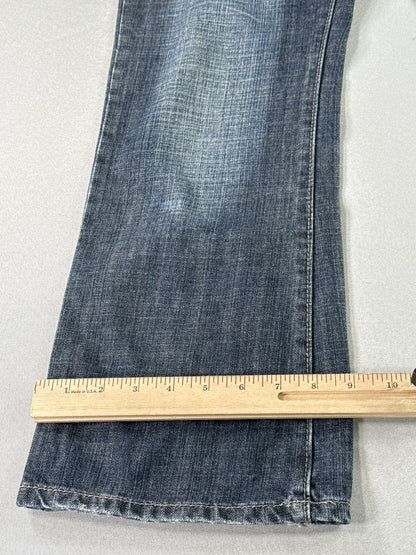 FLY PAPER Jeans Womens 6 Blue 100% Cotton Relaxed Fit Wide Leg Denim Solid