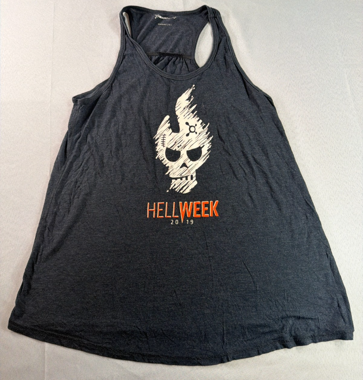Orangetheory Hell Week 2019 Tank Top Skull Graphic Black Racerback Womens S