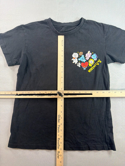 BT21 BTS Characters 2-Sided Graphic T-Shirt Black Small Koya Tata RJ Korean