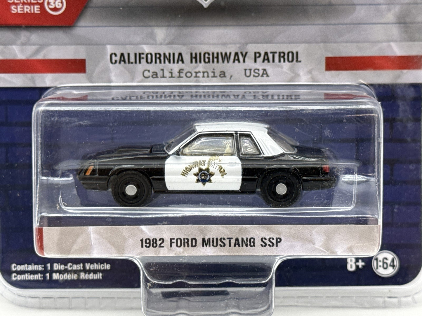 GreenLight Hot Pursuit Ford Mustang Police Car Die Cast Vehicle 1:64 Diecast CHP