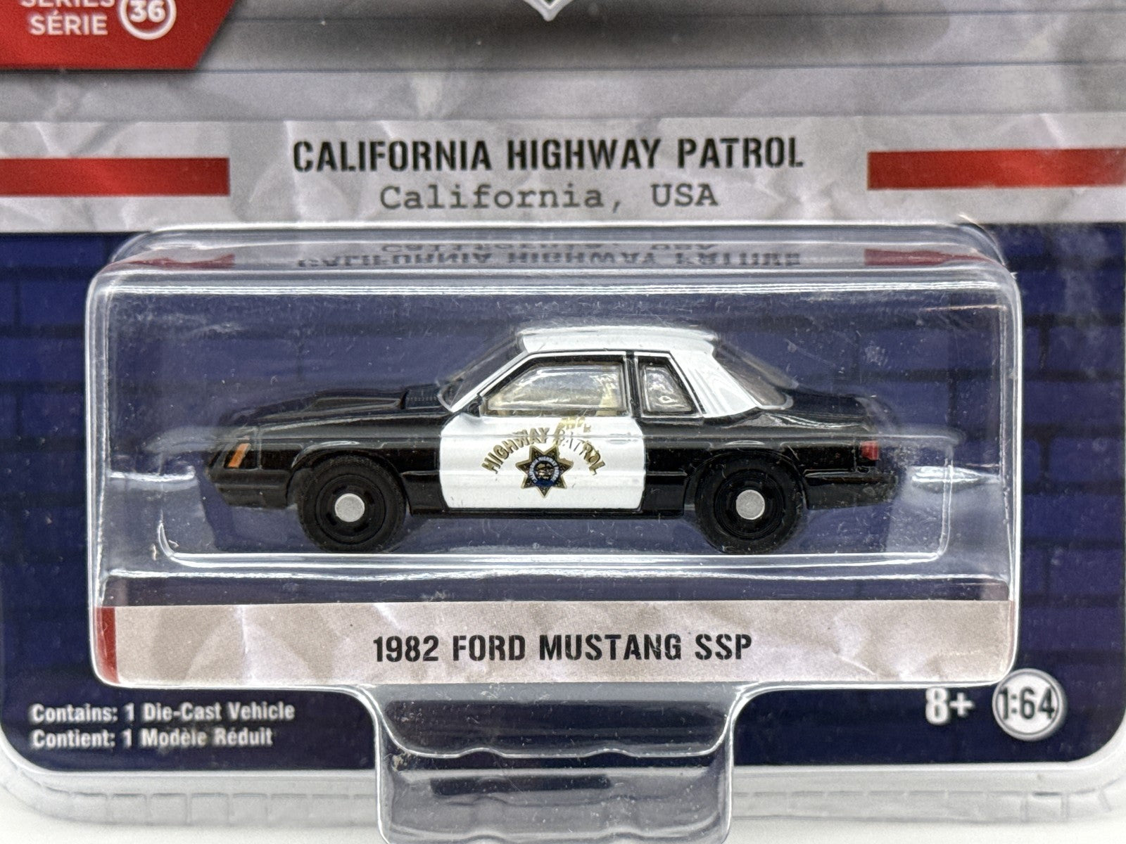 GreenLight Hot Pursuit Ford Mustang Police Car Die Cast Vehicle 1:64 Diecast CHP
