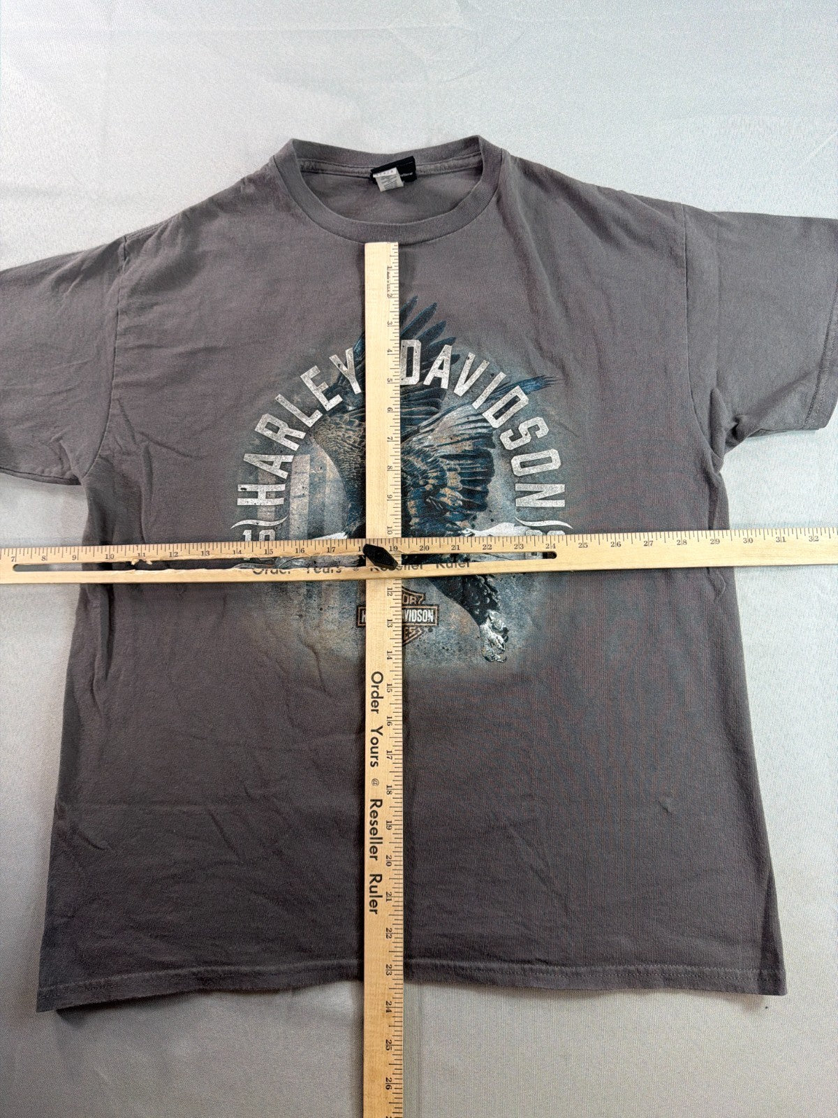 Harley Davidson Mens L Gray Lynchburg TN Dealer Eagle 1903 Bar Shield Logo Tee